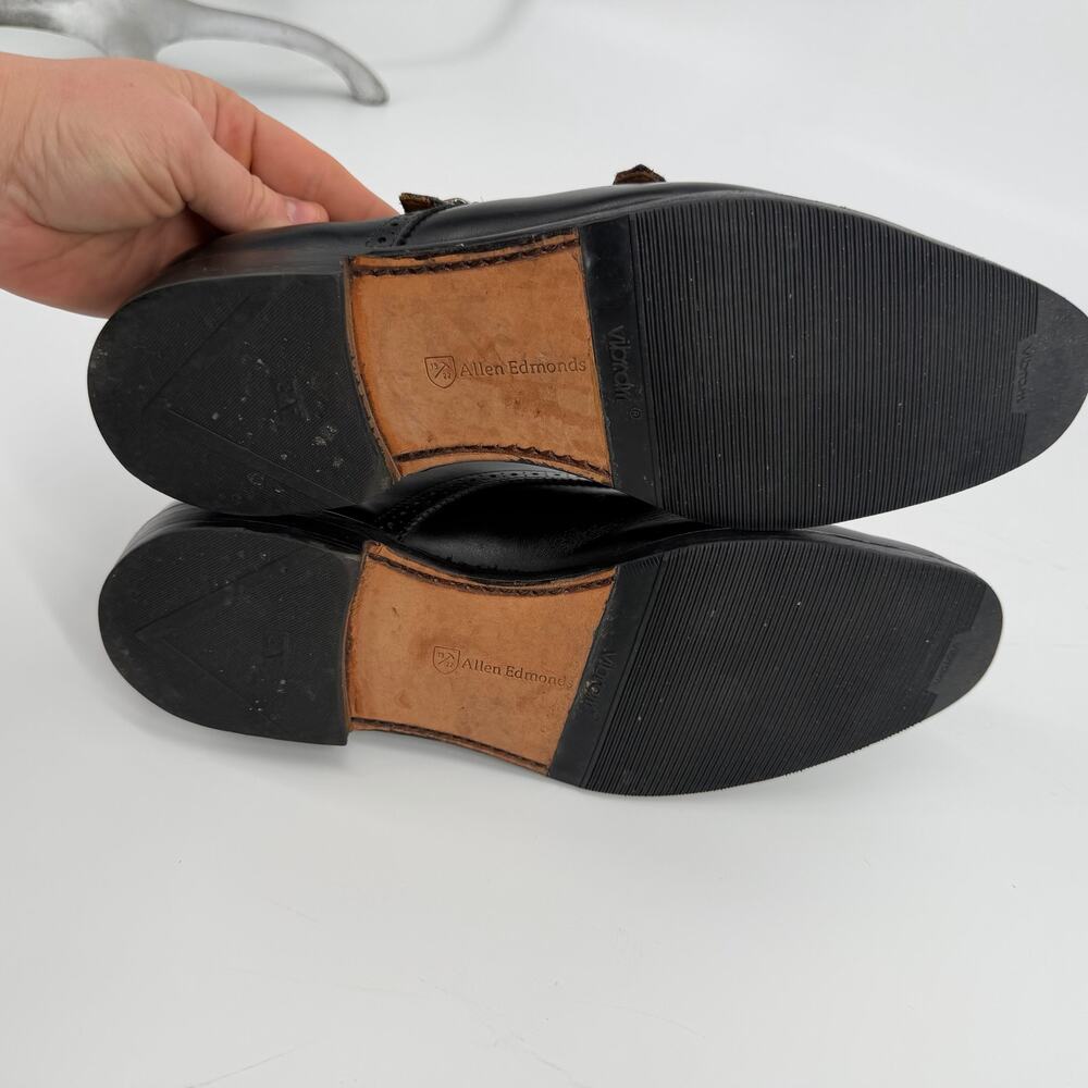 Allen Edmonds "St. John's" Double Monk Strap Bench Welt Loafers 10.5 D Black - Picture 12 of 16